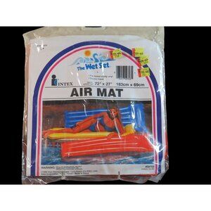 Intex The Wet Set Vintage Inflatable Air Mat 72"x27" Vinyl Double-Valve 1992 New